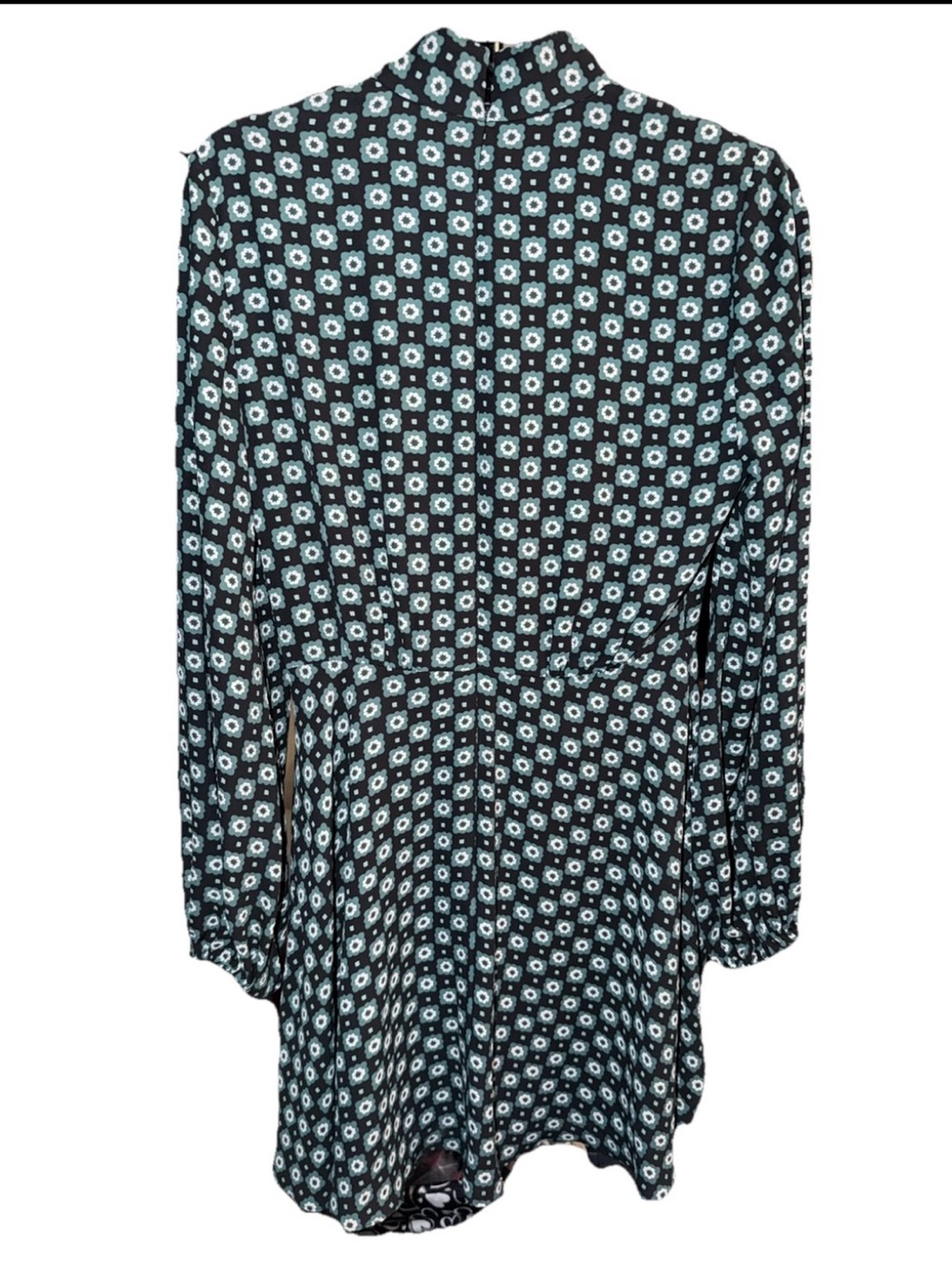 Ted Baker London Emerald Green Floral Tie-Neck A-Line Dress - Picture 5 of 13